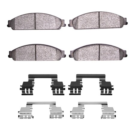 Dynamic Friction Co 5000 Advanced Brake Pads - Ceramic and Hardware Kit, Long Pad Wear, Front 1551-1070-01